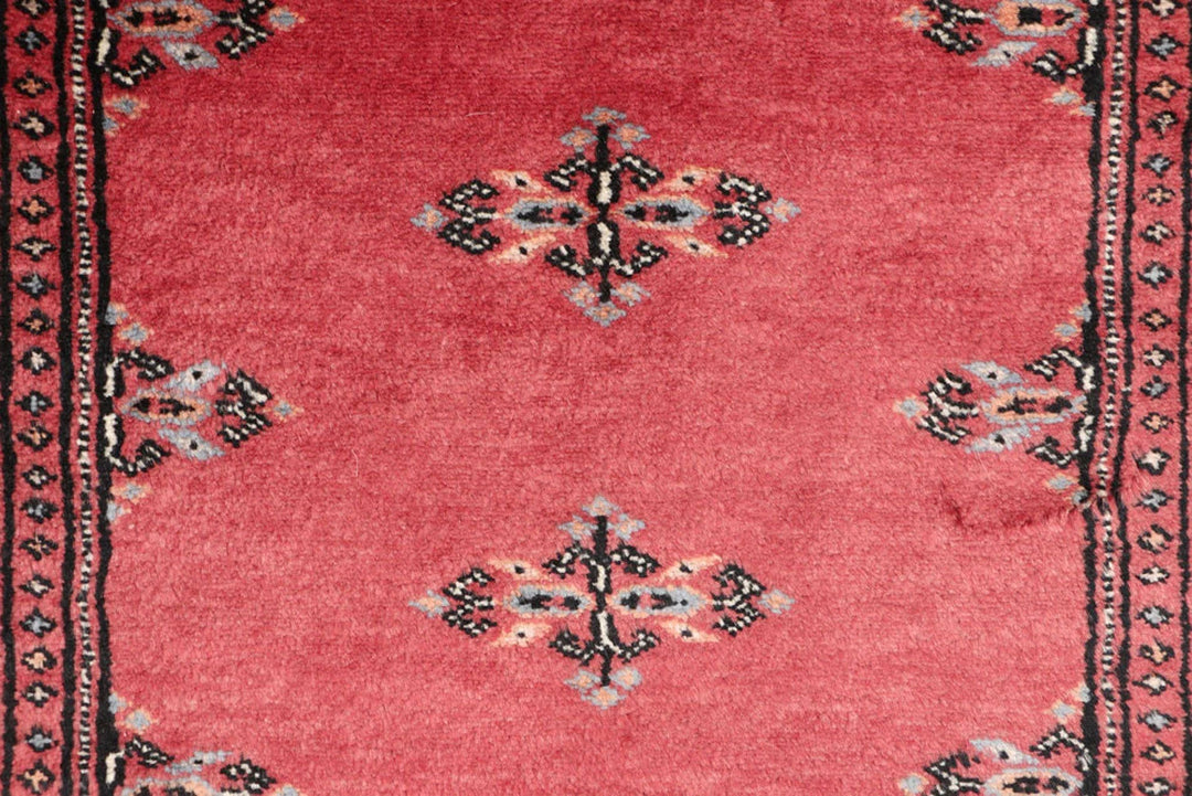 Red Pakistani Butterfly Rug 2' 6" x 12' 4" Hand-Knotted | No. QA84356