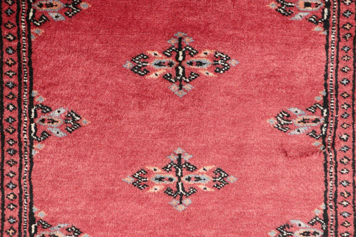 Red Pakistani Butterfly Rug 2' 6" x 12' 4" Hand-Knotted | No. QA84356