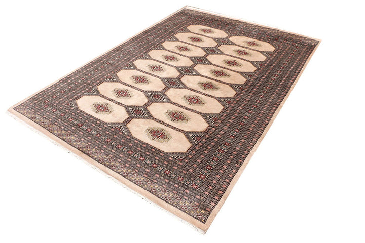 Wheat Pakistani Jaldar Rug 5' 5" x 7' 9" Hand-Knotted | No. QA84544