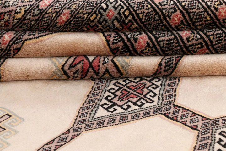 Wheat Pakistani Jaldar Rug 5' 5" x 7' 9" Hand-Knotted | No. QA84544