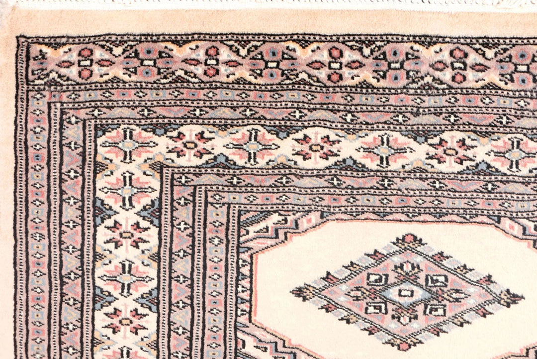 Brown Pakistani Jaldar Rug 3' 1" x 6' 1" Hand-Knotted | No. QA84836