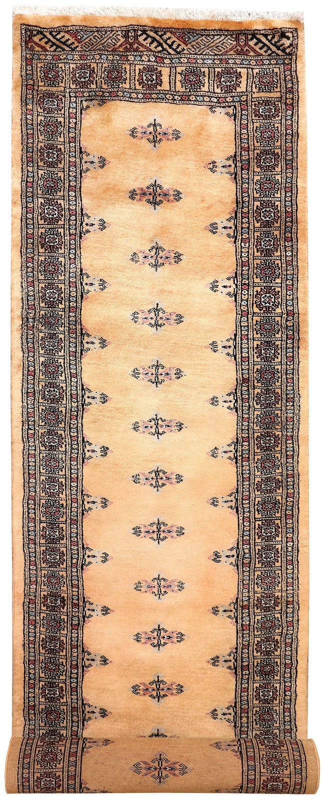 Brown Pakistani Butterfly Rug 2' 7" x 10' 4" Hand-Knotted | No. QA84874
