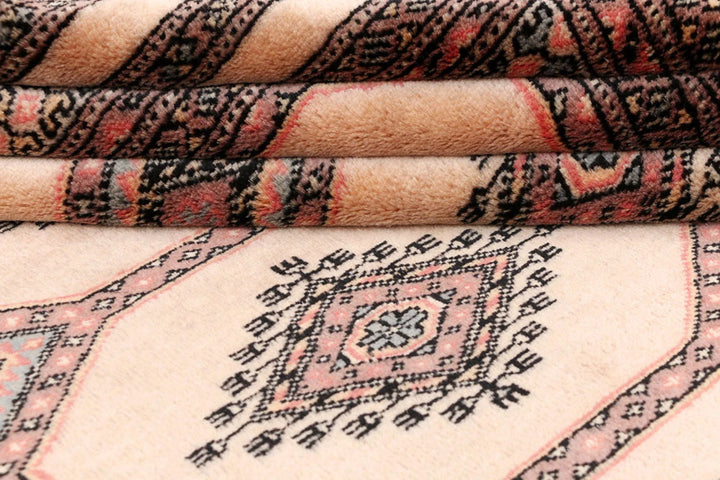Brown Pakistani Jaldar Rug 4' 2" x 6' 6" Hand-Knotted | No. QA84910