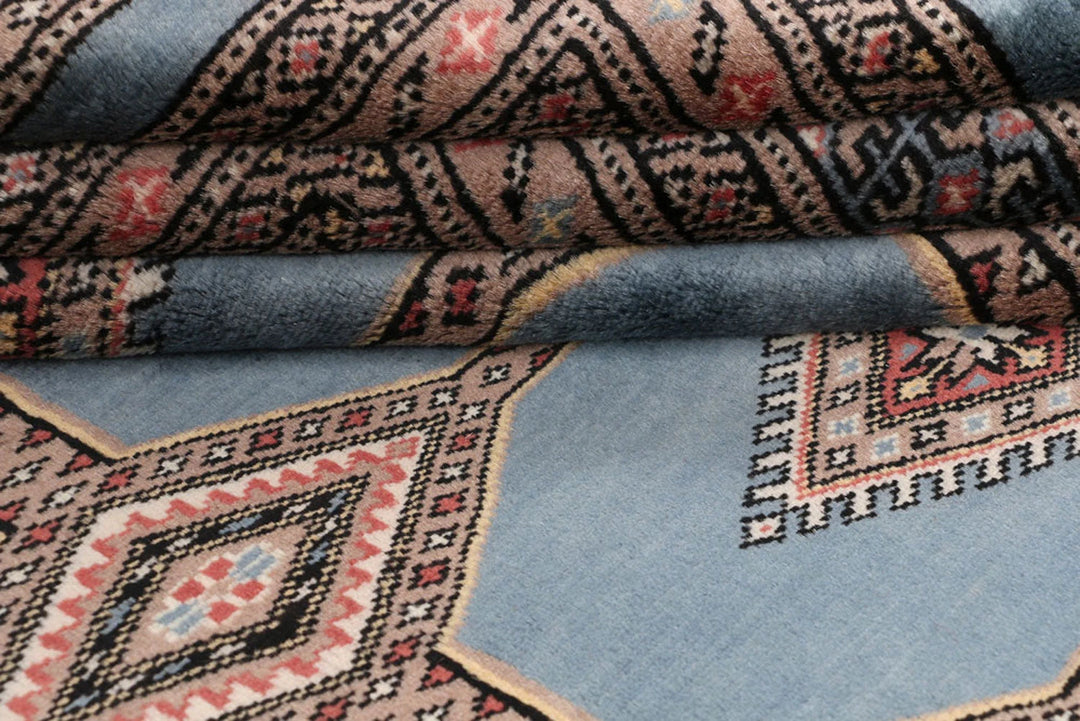 Light Slate Grey Pakistani Jaldar Rug 5' 6" x 8' 2" Hand-Knotted | No. QA84976