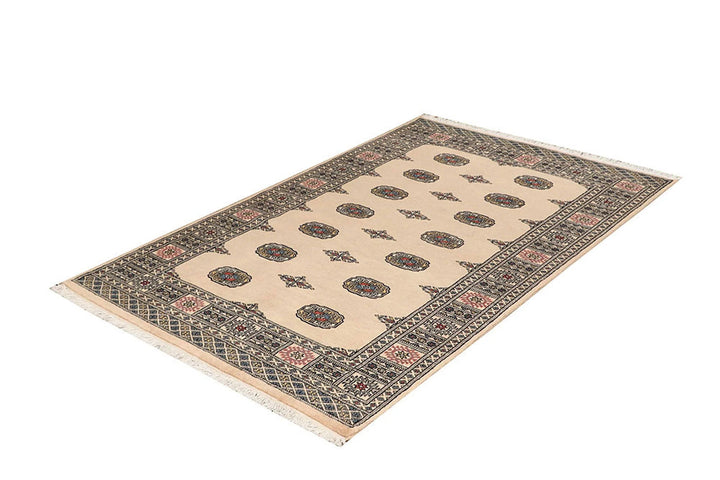 Brown Pakistani Bokhara Rug 4' 1" x 6' 3" Hand-Knotted | No. QA85146