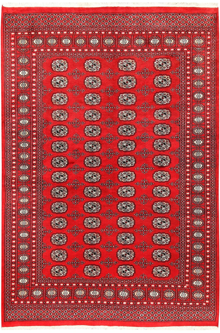 Red Bokhara Rug 5' 6" x 8' 2" Hand-Knotted | No. QA85170