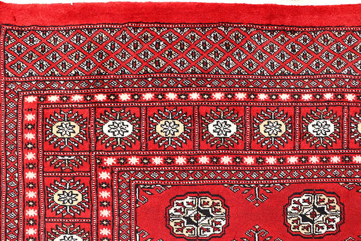 Red Bokhara Rug 5' 6" x 8' 2" Hand-Knotted | No. QA85170