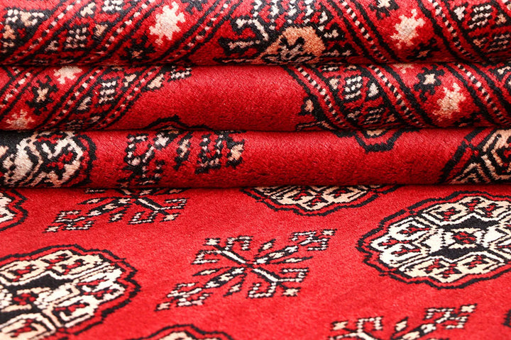 Red Bokhara Rug 5' 6" x 8' 2" Hand-Knotted | No. QA85170