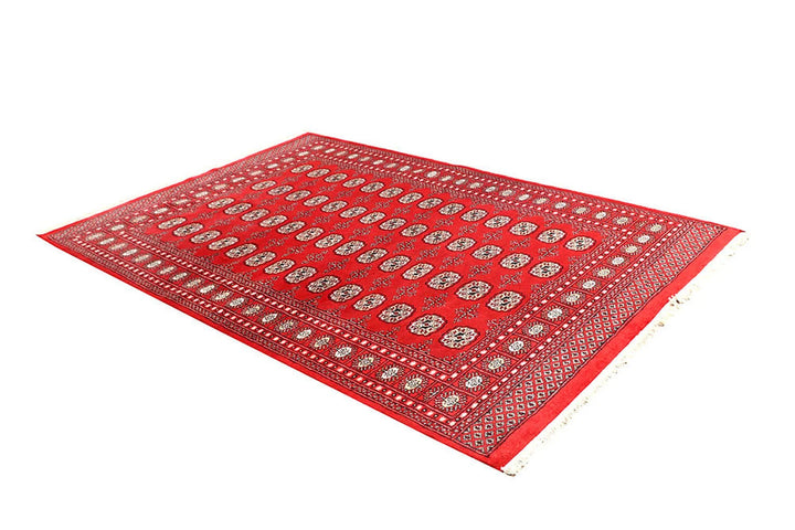 Red Bokhara Rug 5' 6" x 8' 2" Hand-Knotted | No. QA85170