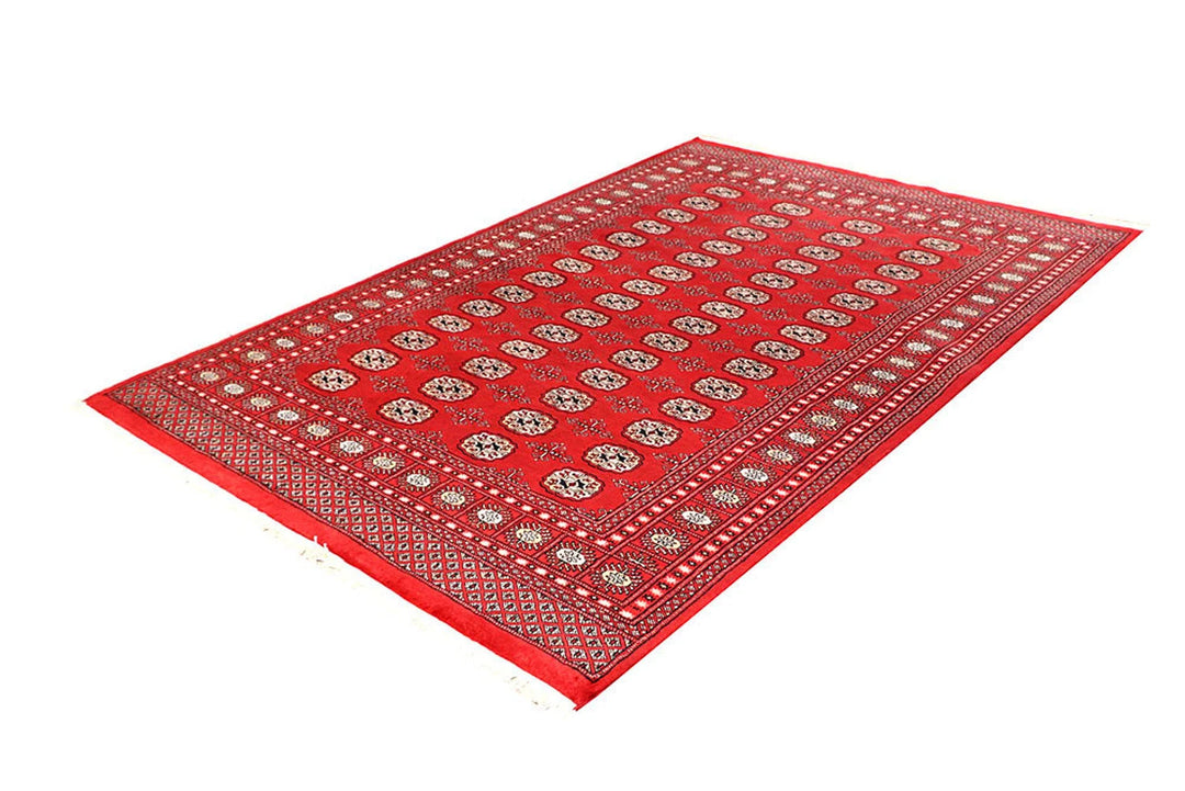 Red Bokhara Rug 5' 6" x 8' 2" Hand-Knotted | No. QA85170