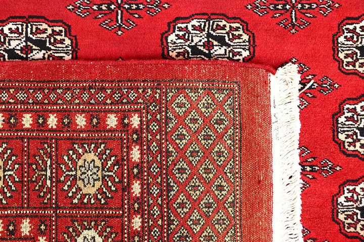 Red Bokhara Rug 5' 6" x 8' 2" Hand-Knotted | No. QA85170