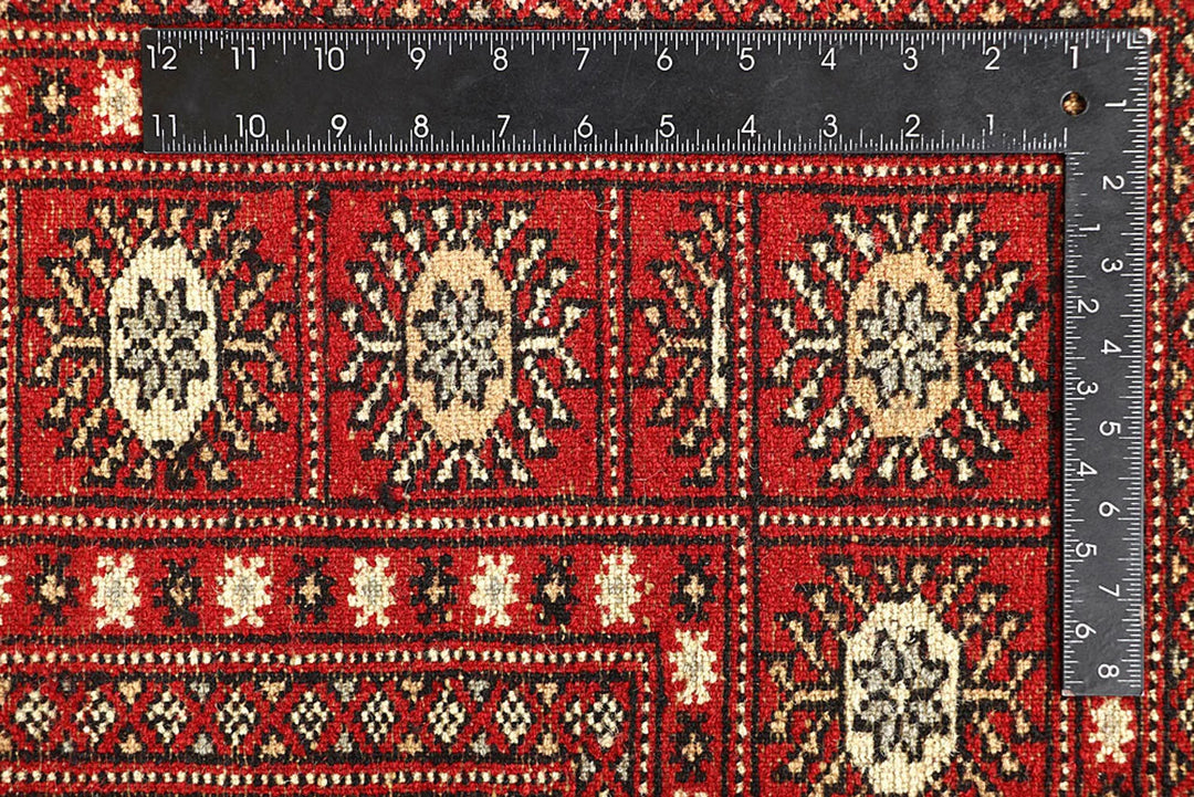 Red Bokhara Rug 5' 6" x 8' 2" Hand-Knotted | No. QA85170