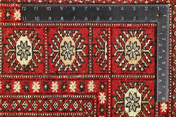 Red Bokhara Rug 5' 6" x 8' 2" Hand-Knotted | No. QA85170