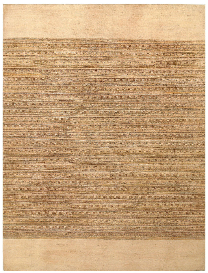 Tan Pakistani Gabbeh Rug 8' 3" x 10' 10" Hand-Knotted | No. QA85253