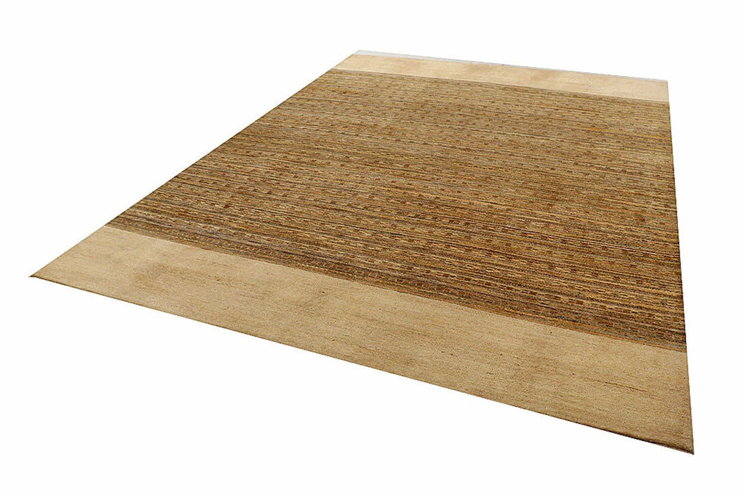 Tan Pakistani Gabbeh Rug 8' 3" x 10' 10" Hand-Knotted | No. QA85253