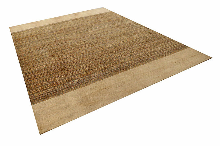 Tan Pakistani Gabbeh Rug 8' 3" x 10' 10" Hand-Knotted | No. QA85253