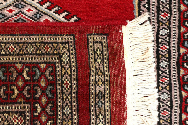 Red Pakistani Jaldar Rug 2' 4" x 9' 2" Hand-Knotted | No. QA85496