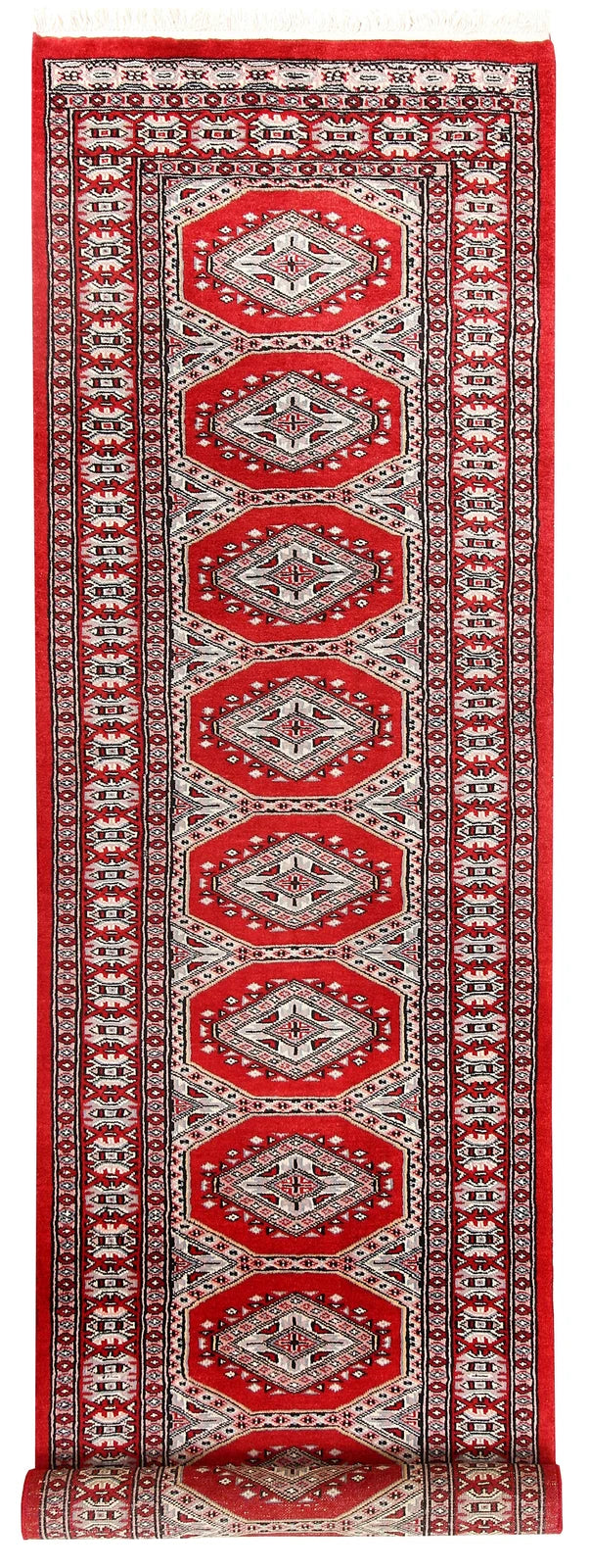 Red Pakistani Jaldar Rug 2' 3" x 8' 10" Hand-Knotted | No. QA85563