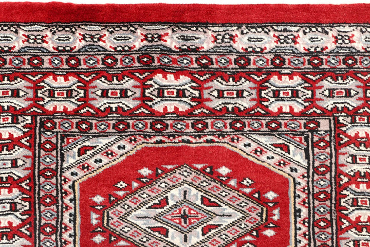Red Pakistani Jaldar Rug 2' 3" x 8' 10" Hand-Knotted | No. QA85563