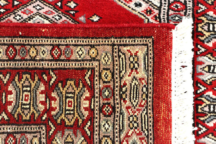 Firebrick Red Pakistani Jaldar Rug 2' 7" x 9' 11" Hand-Knotted | No. QA85579