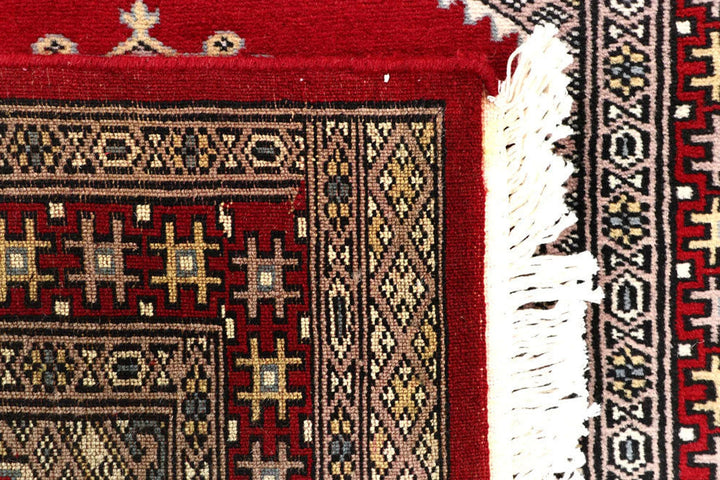 Red Pakistani Jaldar Rug 2' 6" x 10' 3" Hand-Knotted | No. QA85779