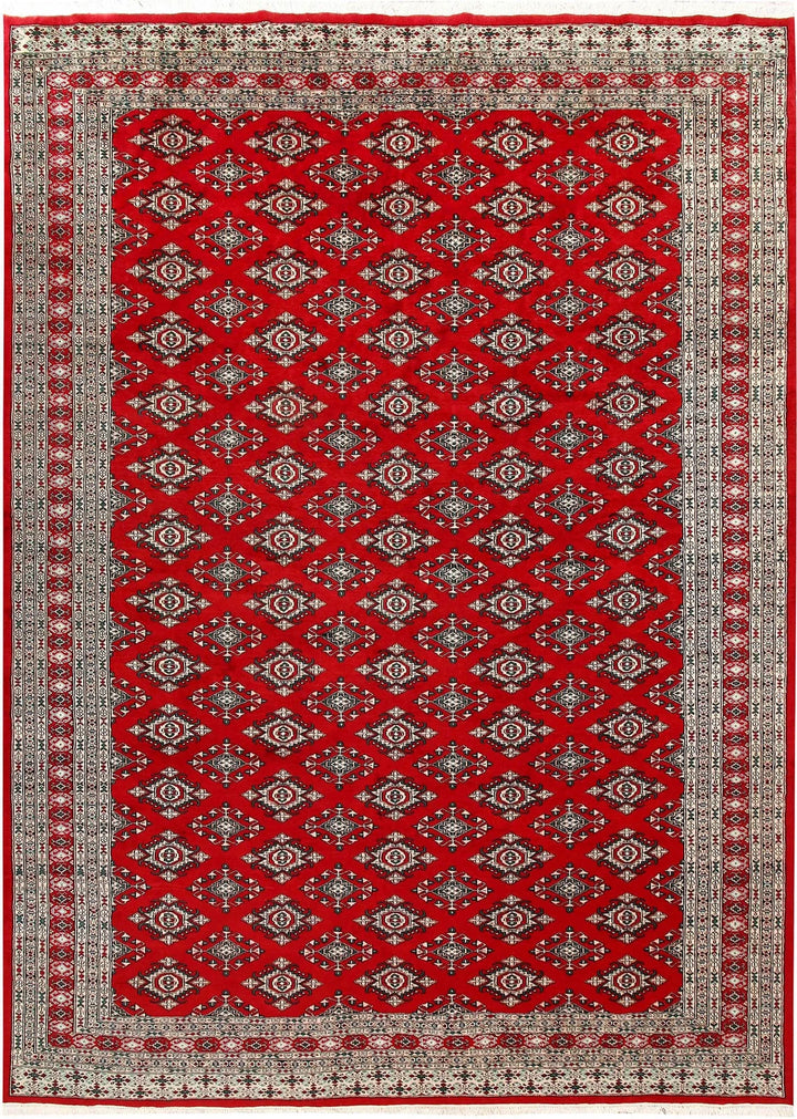 Red Pakistani Jaldar Rug 8' 1" x 11' 4" Hand-Knotted | No. QA85881