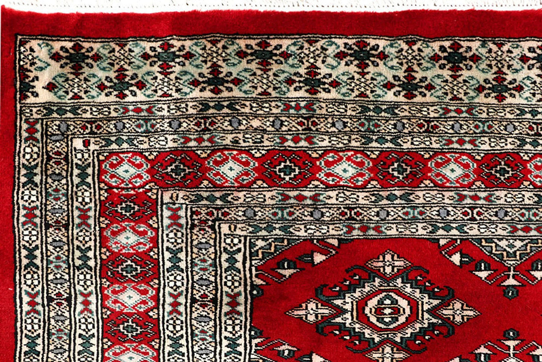 Red Pakistani Jaldar Rug 8' 1" x 11' 4" Hand-Knotted | No. QA85881