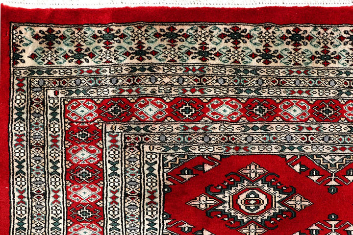 Red Pakistani Jaldar Rug 8' 1" x 11' 4" Hand-Knotted | No. QA85881