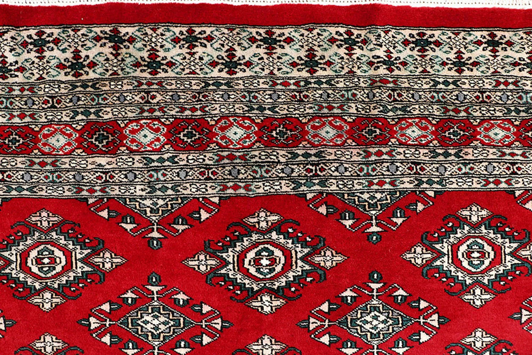 Red Pakistani Jaldar Rug 8' 1" x 11' 4" Hand-Knotted | No. QA85881