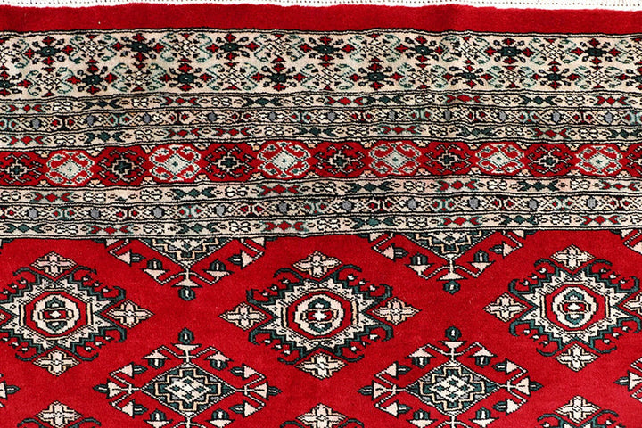 Red Pakistani Jaldar Rug 8' 1" x 11' 4" Hand-Knotted | No. QA85881