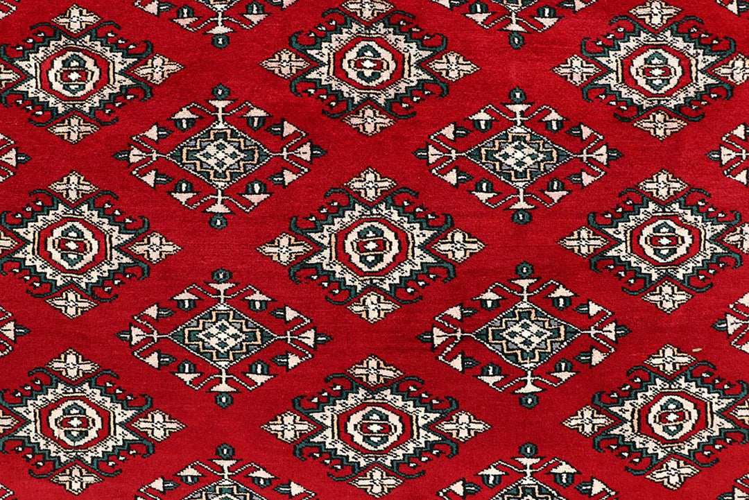 Red Pakistani Jaldar Rug 8' 1" x 11' 4" Hand-Knotted | No. QA85881