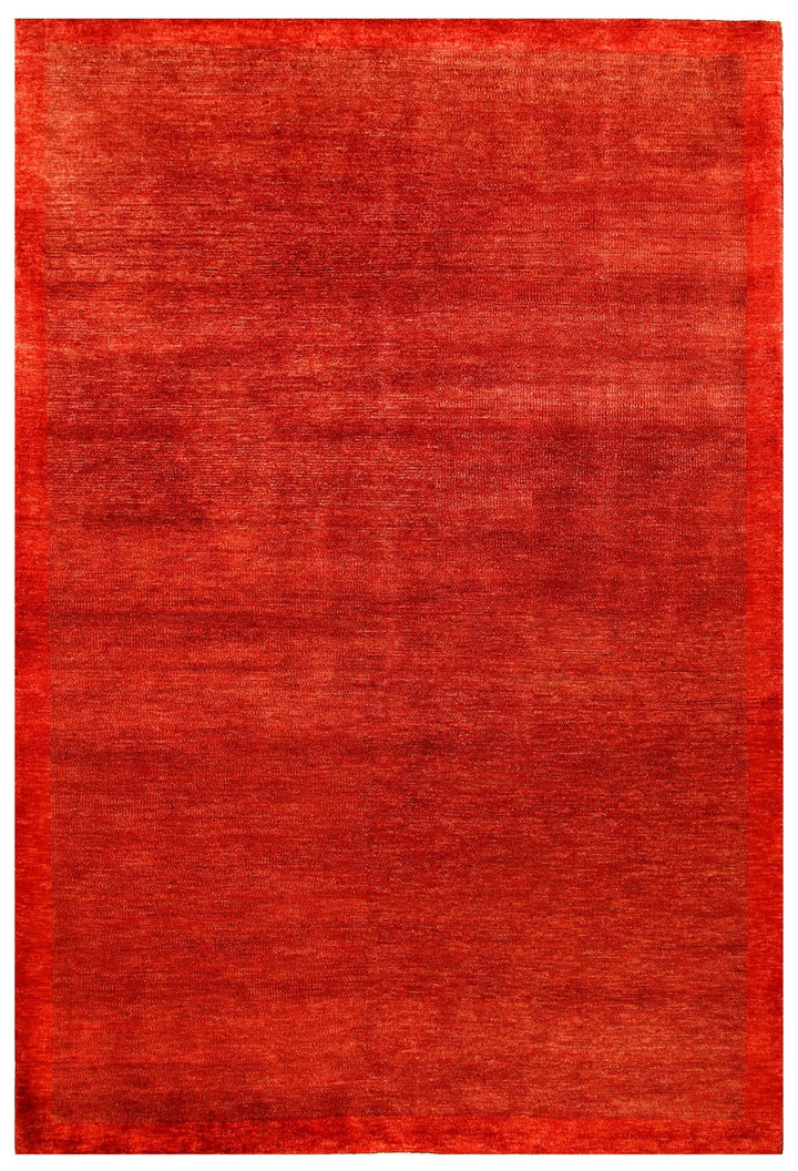 Orange Red Pakistani Gabbeh Rug 5' 5" x 8' Hand-Knotted | No. QA85944