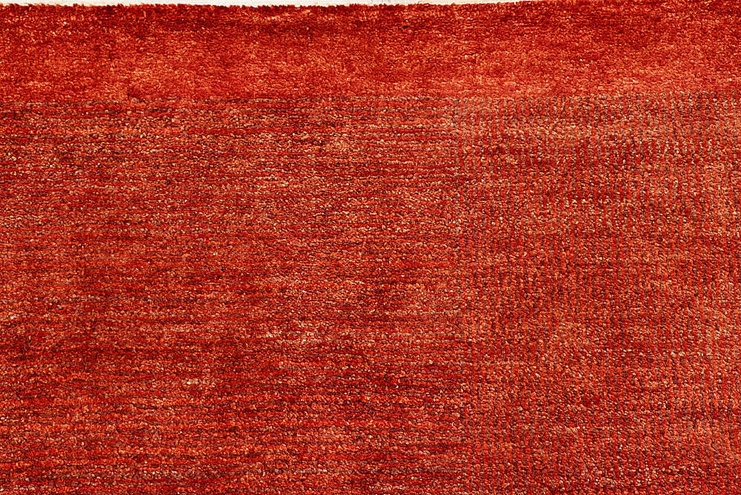 Orange Red Pakistani Gabbeh Rug 5' 5" x 8' Hand-Knotted | No. QA85944