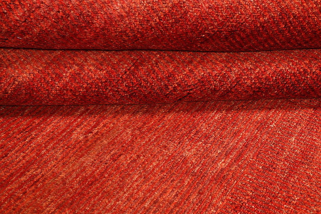 Orange Red Pakistani Gabbeh Rug 5' 5" x 8' Hand-Knotted | No. QA85944