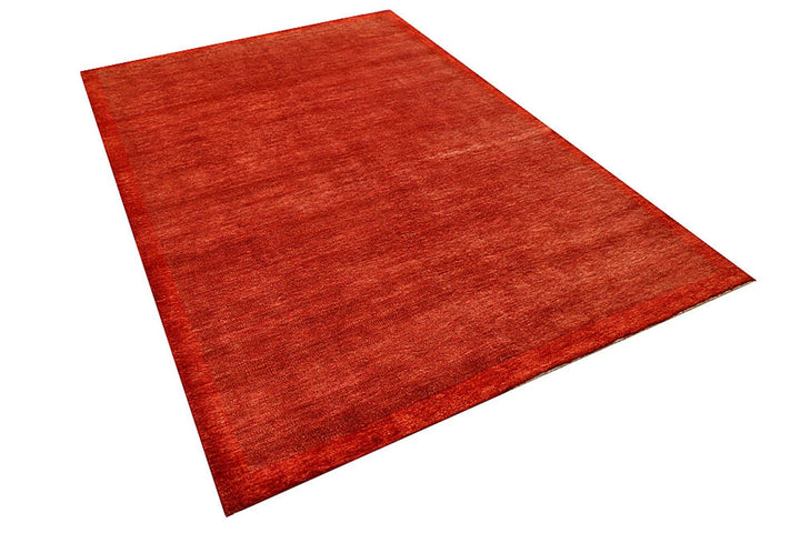 Orange Red Pakistani Gabbeh Rug 5' 5" x 8' Hand-Knotted | No. QA85944