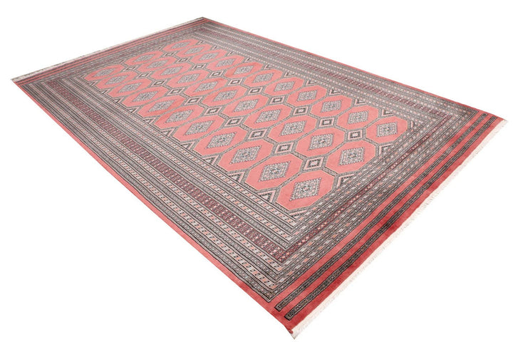 Salmon Pakistani Jaldar Rug 6' 8" x 10' 2" Hand-Knotted | No. QA86063