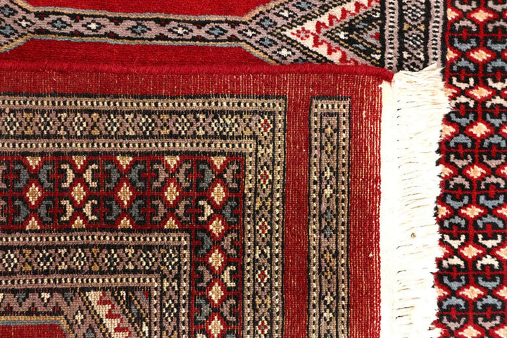Red Pakistani Jaldar Rug 2' 4" x 9' Hand-Knotted | No. QA86225