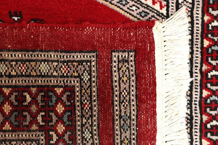 Red Pakistani Jaldar Rug 2' 5" x 9' 6" Hand-Knotted | No. QA86608