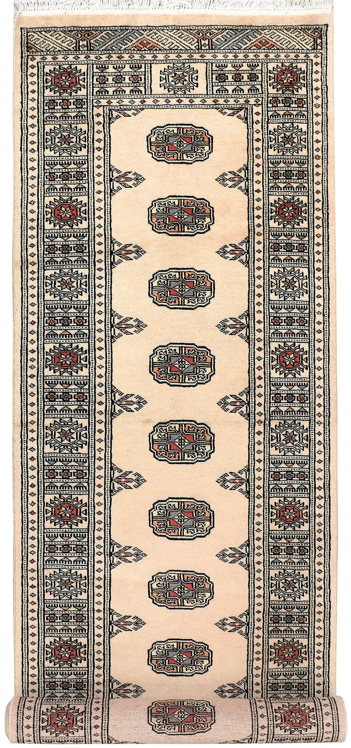 Brown Pakistani Bokhara Rug 2' 7" x 10' 4" Hand-Knotted | No. QA86764