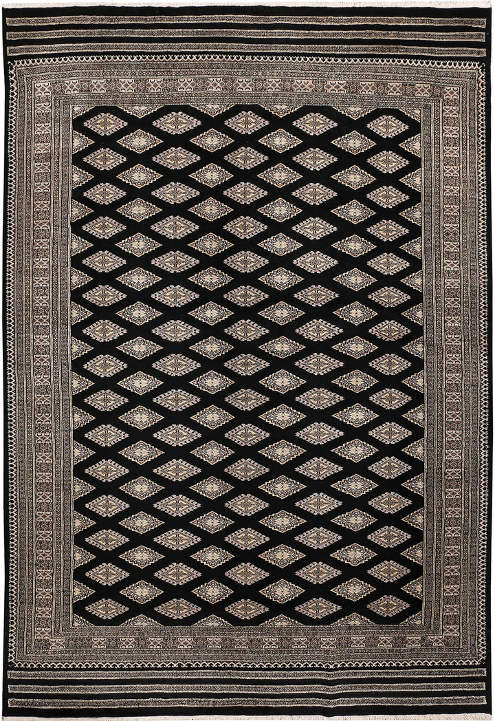 Grey Pakistani Jaldar Rug 6' 11" x 10' 1" Hand-Knotted | No. QA86767