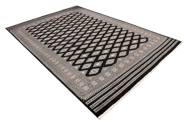 Grey Pakistani Jaldar Rug 6' 11" x 10' 1" Hand-Knotted | No. QA86767