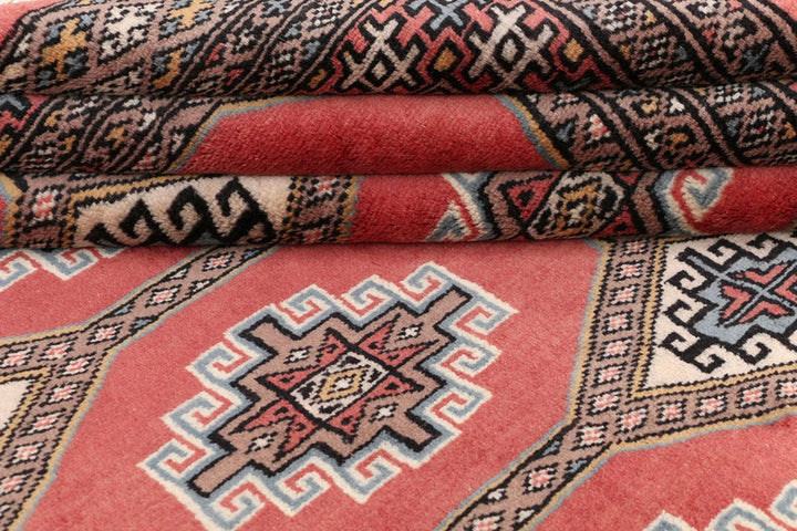 Indian Red Pakistani Jaldar Rug 3' 11" x 5' 11" Hand-Knotted | No. QA86773
