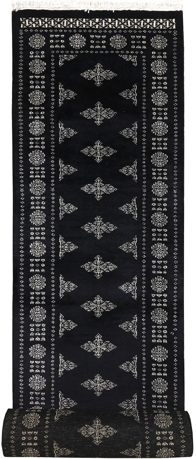 Grey Afghan Butterfly Rug 2' 7" x 14' 2" Hand-Knotted | No. QA86934