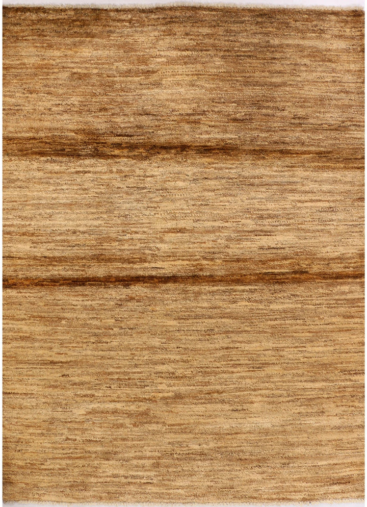 Brown Pakistani Gabbeh Rug 4' x 6'2" Hand-Knotted | No. QA87100