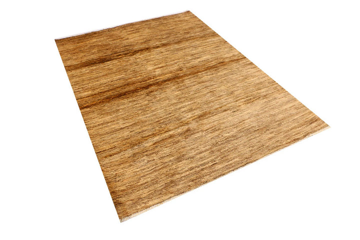 Brown Pakistani Gabbeh Rug 4' x 6'2" Hand-Knotted | No. QA87100