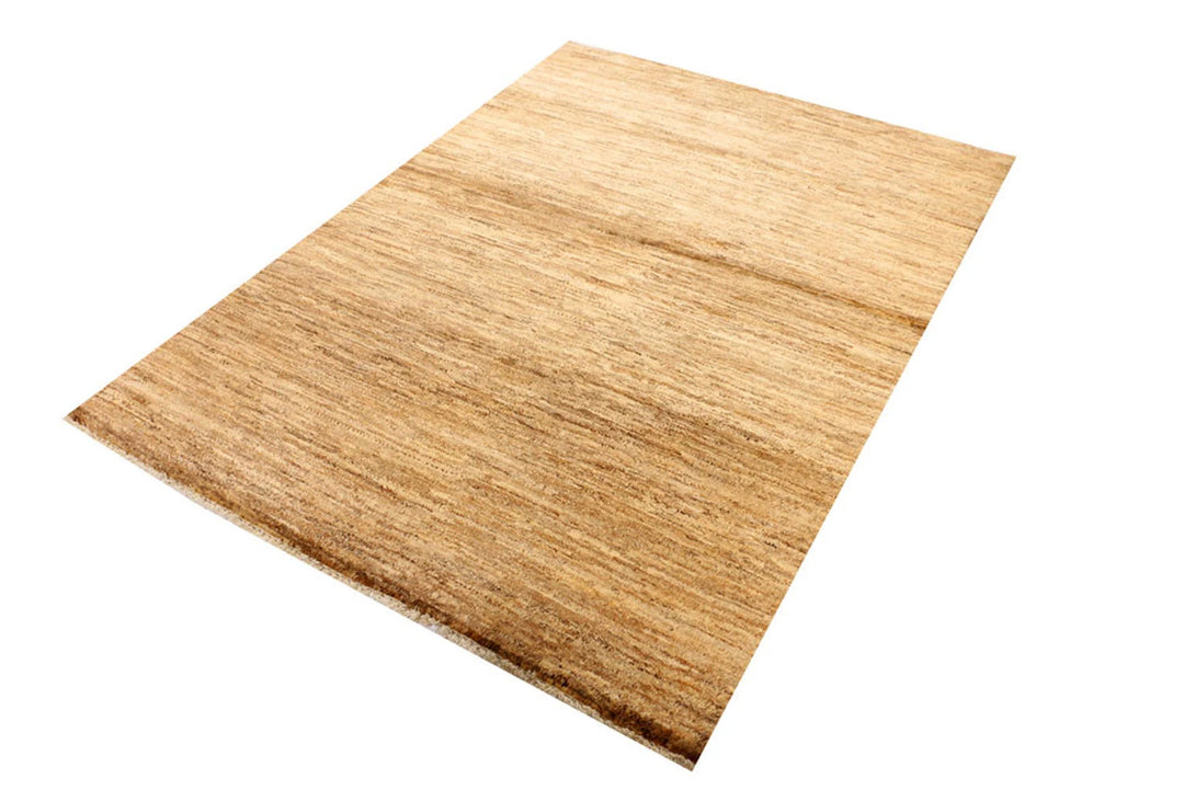 Brown Pakistani Gabbeh Rug 4' x 6'2" Hand-Knotted | No. QA87100