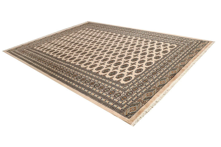 Brown Pakistani Bokhara Rug 9' 1" x 12' 4" Hand-Knotted | No. QA87192