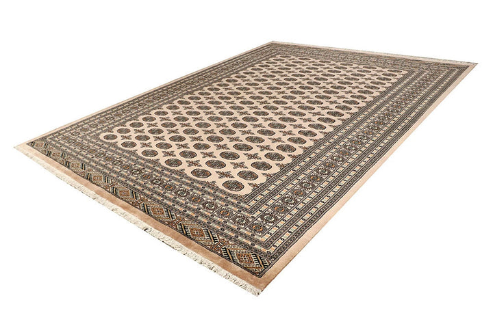 Brown Pakistani Bokhara Rug 9' 1" x 12' 4" Hand-Knotted | No. QA87192