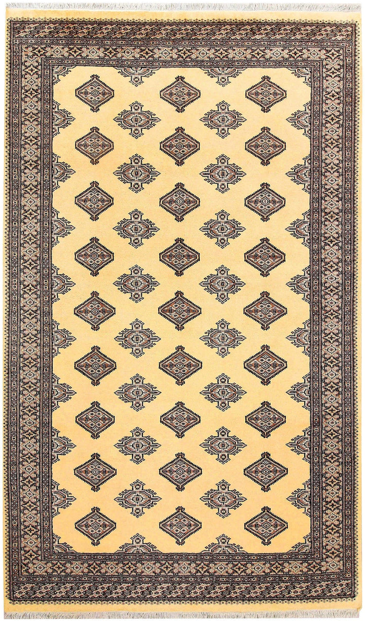 Yellow Pakistani Jaldar Rug 5' 1" x 8' 6" Hand-Knotted | No. QA87226