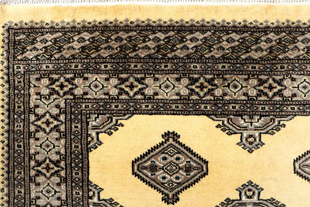 Yellow Pakistani Jaldar Rug 5' 1" x 8' 6" Hand-Knotted | No. QA87226